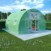 Medium Walk In Greenhouse Green PE Cover Galvanized Steel Frame Plant House