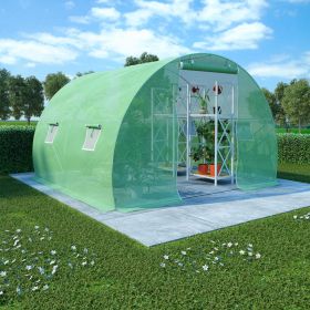 Medium Walk In Greenhouse Green PE Cover Galvanized Steel Frame Plant House