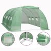 Green PE Mesh Greenhouse with Galvanized Steel Frame 172.2 Sq Ft Grow Tunnel