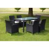 Black PE Rattan Garden Furniture Set Removable Covers Outdoor Patio Set