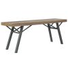 Brown and Gray Acacia Wood Steel Garden Bench 47.2 Inch Outdoor Seating