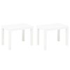 Garden Bench Set of 2 White Plastic Medium Lightweight