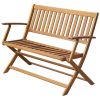 Natural Brown Solid Acacia Wood Garden Bench Outdoor Patio Seating