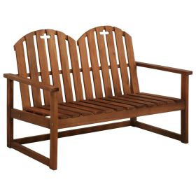Brown Acacia Wood Garden Bench 43.3 Inch Outdoor Patio Seating
