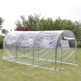 Portable Walk In Greenhouse Transparent PVC Cover Steel Frame Garden Hot House