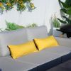 Set of 2 Yellow Lumbar Pillows Polyester Fabric