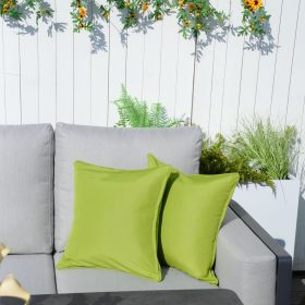 Set of 2 Green Patio Throw Pillows 16.5 Inch
