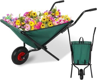 Collapsible Wheelbarrow 176 lbs Folding Yard Garden Wheelbarrow