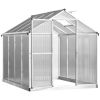 8 x 6 FT Walk In Polycarbonate Greenhouse with Roof Vent