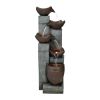39.7 Inch Outdoor Garden Water Fountain LED Lights Deck Patio Porch Yard Decor