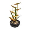 22.6" Metal Water Fountain with LED Lights, Indoor Outdoor Cascading Waterfall Fountain for Patio, Garden, Porch, and Home Decor.