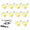 LED Deck Lights 10 Pack Warm White Outdoor Stair and Pathway Lights