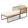 Acacia Wood Chaise Lounge Chair Adjustable Outdoor Sun Lounger Recliner