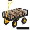 VEVOR Steel Garden Cart 500 lb Capacity with Removable Mesh Sides Flatbed Cart