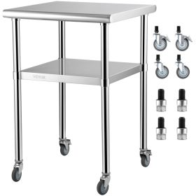 VEVOR Stainless Steel Prep Table Heavy Duty Work Table 600 lb Capacity