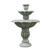39.3 Inch Outdoor Concrete Water Fountain with Submersible Pump Patio Yard Lawn Home Decor