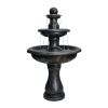 45.2 Inch Concrete Outdoor Waterfall Fountain with Pump Yard Garden Patio Deck Relaxation Decor