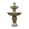 48 Inch Outdoor Concrete Water Fountain with Submersible Pump Patio Yard Garden Decor