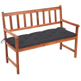 Light Brown Garden Bench with Anthracite Cushion Outdoor Patio Seating