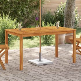 Garden Table Varied Wood Tones Solid Acacia Wood Medium Outdoor Durable Patio Table