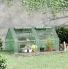 Portable Greenhouse Hot House with Steel Frame PE PVC Cover 6x3x3 FT
