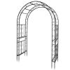 Double Layer Wrought Iron Garden Arch Black