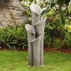 33.5 Inch Indoor Tabletop Rock Waterfall Tiered Rockery Water Feature with LED Lights