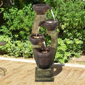 40 Inch Tall Modern Outdoor Garden Fountain Contemporary Design Patio Yard Decor