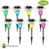 8 Pack Solar Garden Pathway Color Changing Lights Waterproof