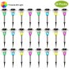 24Packs Solar Garden Lights Outdoor IP44 Waterproof Solar Pathway Color Changing