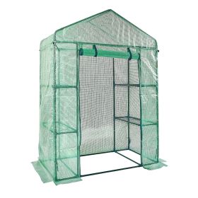 VEVOR Walk In Portable Greenhouse with Shelves PE Cover Steel Frame Portable Plant House