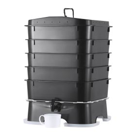 VEVOR 5 Tray Worm Composter 50L Indoor Outdoor Worm Farm Kit for Food Waste Recycling and Composting
