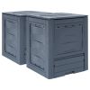 Garden Composter Grey Plastic 137.1 Gallon UV-Resistant Outdoor Compost Bin