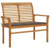 Taupe Teak Wood Garden Bench Smooth Hardwood Outdoor Patio Seating Bench