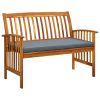 46.9" natural wood garden bench made of solid acacia wood, durable outdoor seating