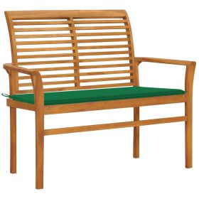 Garden Bench Teak Wood Color Solid Teak Wood with 100% Polyester Fabric Cushion