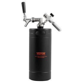 VEVOR 4L Beer Growler Tap System 128 oz Stainless Steel Pressurized Mini Keg