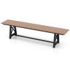3–4 Person Outdoor HDPE Bench with Metal Frame Heavy Duty Patio Garden Seating Bench