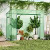 Portable Walk In Greenhouse PE Cover Heavy Duty Metal Frame Zipper Door