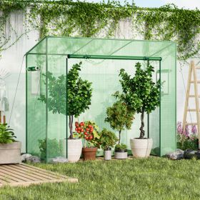 Portable Walk In Greenhouse PE Cover Heavy Duty Metal Frame Zipper Door