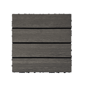 Wood Plastic Composite Deck Tiles Set of 20pcs, DIY Interlocking Decking Tiles, Floor Tile, Durable, Maintenance, Waterproof, Indoor Outdoor, 12x