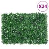 Set of 24 Artificial Shrub Leaf Fence Panels Green PE Polyethylene – Outdoor Privacy Screen Hedge Wall for Garden, Balcony & Patio Decor
