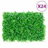 Set of 24 Artificial Fern Leaf Fence Panels Green PE Privacy Hedge Screening Outdoor Decor