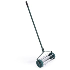 18 Inch Rolling Lawn Aerator with Tine Spikes