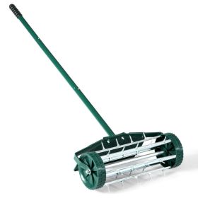 18 Inch Rolling Lawn Aerator with Splash Proof Fender