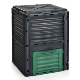 80 Gallon Outdoor Compost Bin with Openable Lid and Bottom Door