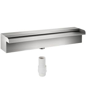 VEVOR Stainless Steel Pool Fountain Waterfall Spillway Rectangular 11.8" Outdoor Garden Feature