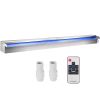 VEVOR Stainless Steel Pool Fountain Waterfall Spillway with LED Light Outdoor Water Feature