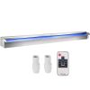 VEVOR Stainless Steel Pool Fountain Waterfall Spillway with LED Light Outdoor Garden Feature