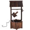 Garden Rustic Wishing Well Wooden Water Fountain with Pump Outdoor Decorative Water Feature